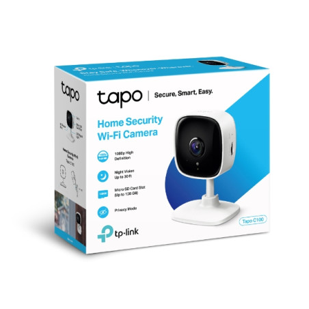 TP-Link TAPO C100 Tapo C100, Cámara de seguridad IP, Interior, Inalámbrico, 2400 MHz, CE, FCC, NCC, BSMI, NTRA, JRF, JPA,
