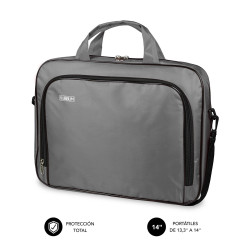 SUBBLIM SUB-LB-1OLB031 Maletín Ordenador Oxford Laptop Bag 13,3"-14" Grey, Maletín Toploader, 35,6 cm (14"), Tirante para