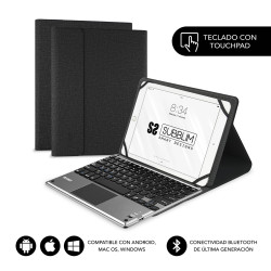 SUBBLIM SUB-KT2-BTP001 Funda con Teclado KEYTAB PRO BLUETOOTH 10,1" TOUCHPAD Black, QWERTY, Español, Touchpad, 5 millón de