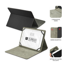 SUBBLIM SUB-CUT-1CT001 Funda Tablet Clever Stand Tablet Case 10,1" Black, Folio, Cualquier marca, Universal. Compatible con 2