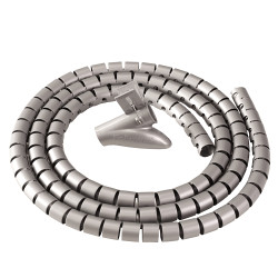 Fellowes 9929801 CableZip, Tubo flexible para protección de cables, Piso, Plástico, Plata
