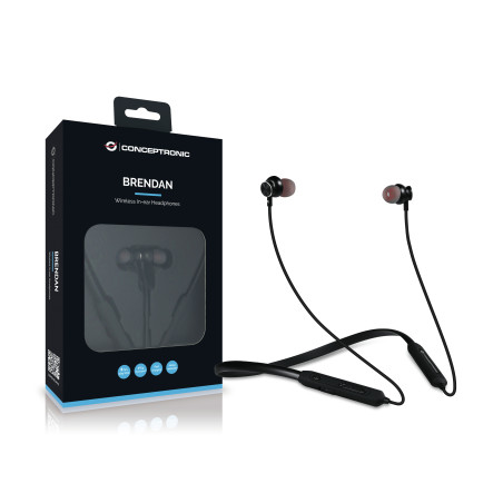 Conceptronic BRENDAN01B BRENDAN01B, Inalámbrico, 20 - 20000 Hz, Llamadas/Música, 216 g, Auriculares, Negro
