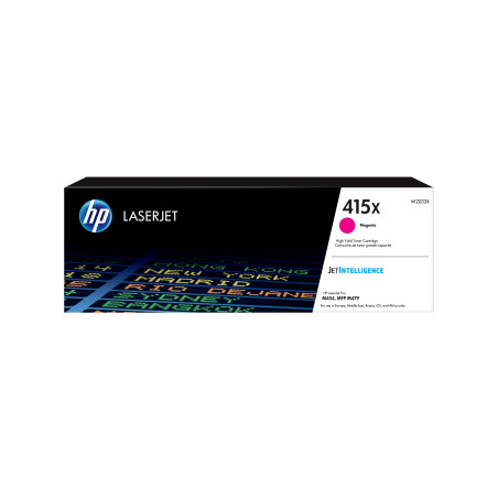 HP W2033X Cartucho de tóner Original LaserJet 415X magenta de alta capacidad, 6000 páginas, Magenta, 1 pieza(s)