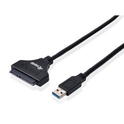 Equip 133471 Adaptador USB 3.0 a SATA, Negro, CE, 50 mm, 9,5 mm, 550 mm, 45 g