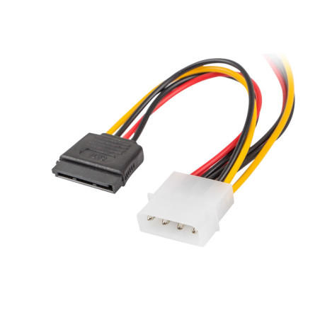 Lanberg CA-HDSA-11CU-0015 CA-HDSA-11CU-0015, Molex (4-pin), 2 x SATA de 15 pines, 0,15 m, Macho, Hembra, Derecho
