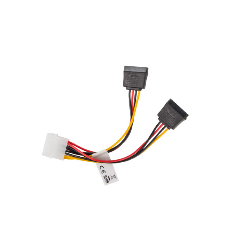 Lanberg CA-HDSA-11CU-0015 CA-HDSA-11CU-0015, Molex (4-pin), 2 x SATA de 15 pines, 0,15 m, Macho, Hembra, Derecho