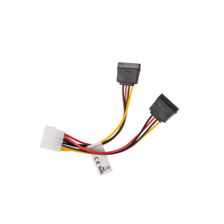 Lanberg CA-HDSA-11CU-0015 CA-HDSA-11CU-0015, Molex (4-pin), 2 x SATA de 15 pines, 0,15 m, Macho, Hembra, Derecho