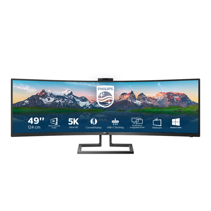 Philips 499P9H/00 P Line Pantalla LCD curva 32:9 SuperWide 499P9H/00, 124 cm (48.8"), 5120 x 1440 Pixeles, UltraWide Dual Quad