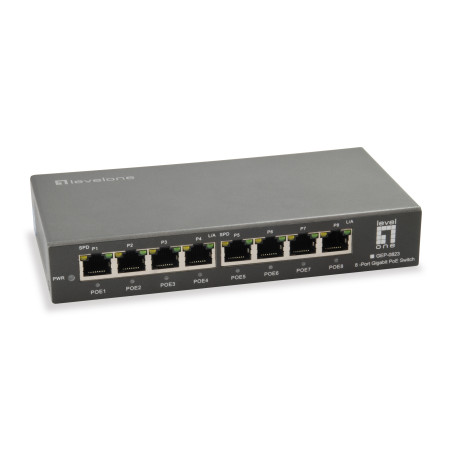 LevelOne GEP-0823 GEP-0823, Gigabit Ethernet (10/100/1000), Bidireccional completo (Full duplex), Energía sobre Ethernet (PoE)