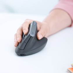 Logitech 910-005448 MX Vertical, mano derecha, Óptico, RF Wireless + Bluetooth, 4000 DPI, Grafito 2
