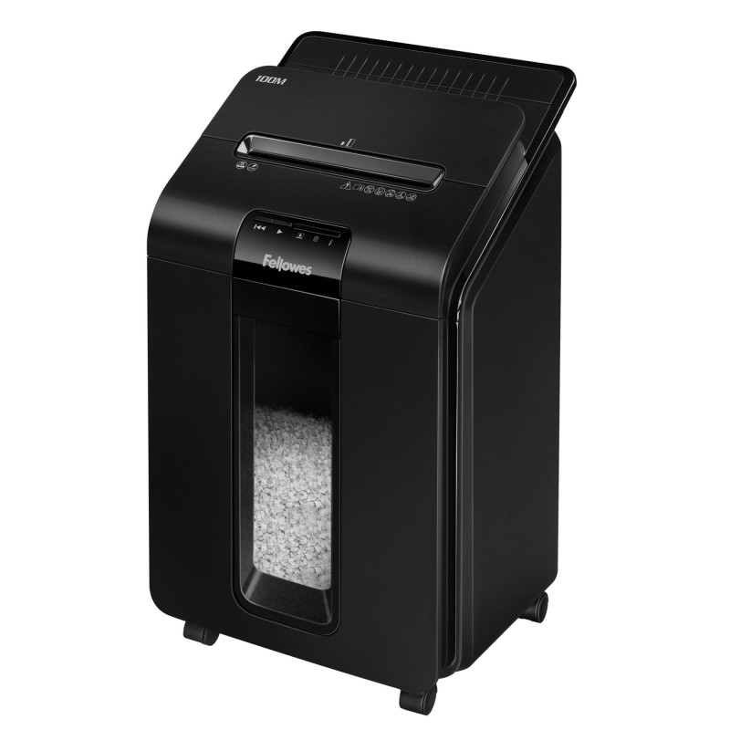 Fellowes 4629201 AutoMax 100M, Corte en partículas, 22 cm, 4 x 10 mm, 23 L, 175 hojas, 4 rueda(s)