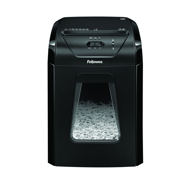 Fellowes 7120101 Powershred 12C, Corte cruzado, 22,5 cm, 4 x 40 mm, 19 L, 255 hojas, 2000 mm/min