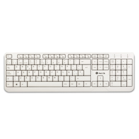 NGS SPIKE Spike, Completo (100%), Alámbrico, USB, Interruptor de membrana, QWERTY, Blanco