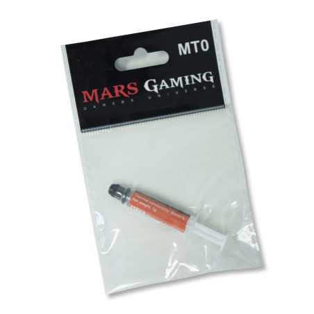 Mars Gaming MT0 MT0 Pasta térmica PC 1g 6W Temperatura 30-280º Máxima Seguridad, 6 W/m·K, Gris, 0,004 ° C/W, 3,25 g/cm³,