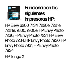 HP T6N01AE Cartucho de tinta Original 303 tricolor, Estándar, Cian, Magenta, Amarillo, Tinta a base de colorante, 1 pieza(s), 2