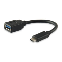 Equip 133455 Adaptador USB-C a USB-A, 0,15 m, USB C, USB A, USB 3.2 Gen 1 (3.1 Gen 1), Macho/Hembra, Negro