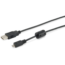 Equip 128551 128551 Cable USB 2.0 Tipo A a Micro-B, 1,8 m , Negro, 1,8 m, USB A, Micro-USB B, USB 2.0, Macho/Macho, Negro