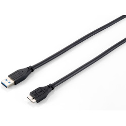 Equip 128397 128397 Cable USB 3.0 A a Micro-B , M/M, 1,8m, 5Gbps, Negro, 1,8 m, USB A, Micro-USB B, USB 3.2 Gen 1 (3.1 Gen 1),