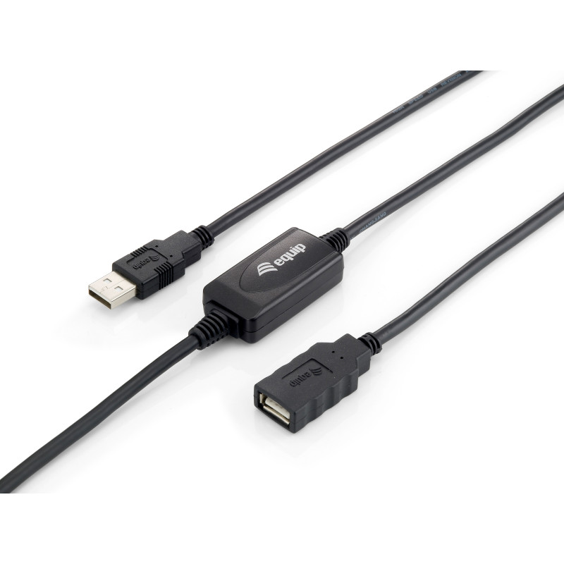 Equip 133310 133310, 10 m, USB A, USB A, USB 2.0, Macho/Hembra, Negro