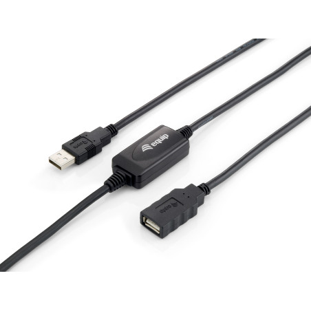 Equip 133310 133310, 10 m, USB A, USB A, USB 2.0, Macho/Hembra, Negro