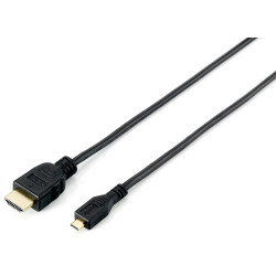 Equip 119308 119308 Cable HDMI 1.4 a Micro HDMI, 2,0 m, 4K/30 Hz, 2 m, HDMI tipo A (Estándar), HDMI tipo D (Micro), 3D, 10,2