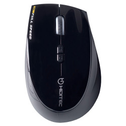 Hiditec MOU010002 Dendro, mano derecha, Óptico, RF inalámbrico, 2000 DPI, Negro