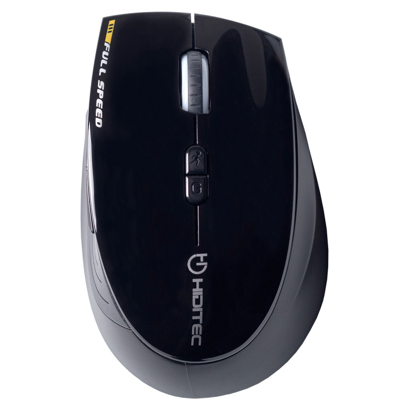Hiditec MOU010002 Dendro, mano derecha, Óptico, RF inalámbrico, 2000 DPI, Negro