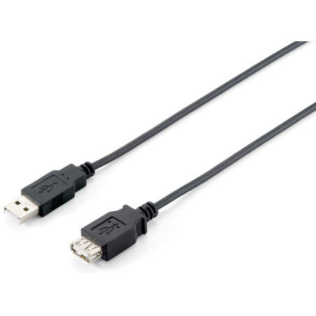 Equip 128850 128850 Cable de extensión USB 2.0 tipo A macho a hembra, 1,8 m , negro, 1,8 m, USB A, USB A, USB 2.0,