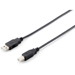 Equip 128862 128862 Cable USB 2.0 Tipo A a Tipo B, 5,0 m , Negro, 5 m, USB A, USB B, USB 2.0, Macho/Macho, Negro