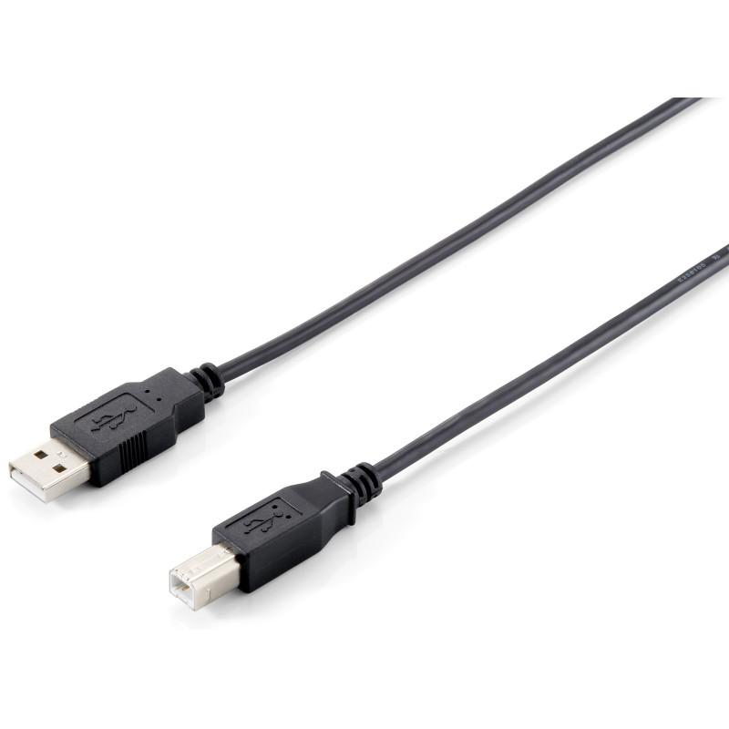 Equip 128862 128862 Cable USB 2.0 Tipo A a Tipo B, 5,0 m , Negro, 5 m, USB A, USB B, USB 2.0, Macho/Macho, Negro