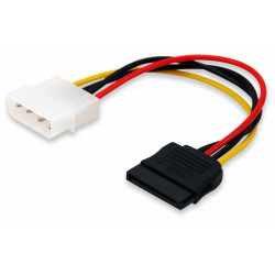 Equip 112050 112050, Molex (4-pin), SATA de 15 pines, 0,15 m, Macho, Derecho, Derecho