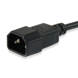 Equip 112100 112100, 1,8 m, C14 acoplador, C13 acoplador, H05VV-F3G, 250 V, 10 A 2