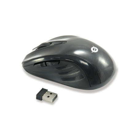 Conceptronic CLLM5BTRVWL CLLM5BTRVWL, mano derecha, Óptico, RF inalámbrico, 1600 DPI, Negro