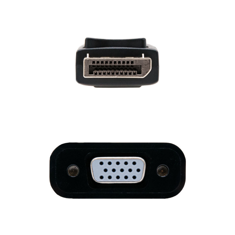 Nanocable 10.16.0602 Conversor DisplayPort a sVGA, DisplayPort/M-sVGA/H, Negro, 15 cm, 0,15 m, DisplayPort, VGA (D-Sub), Macho,