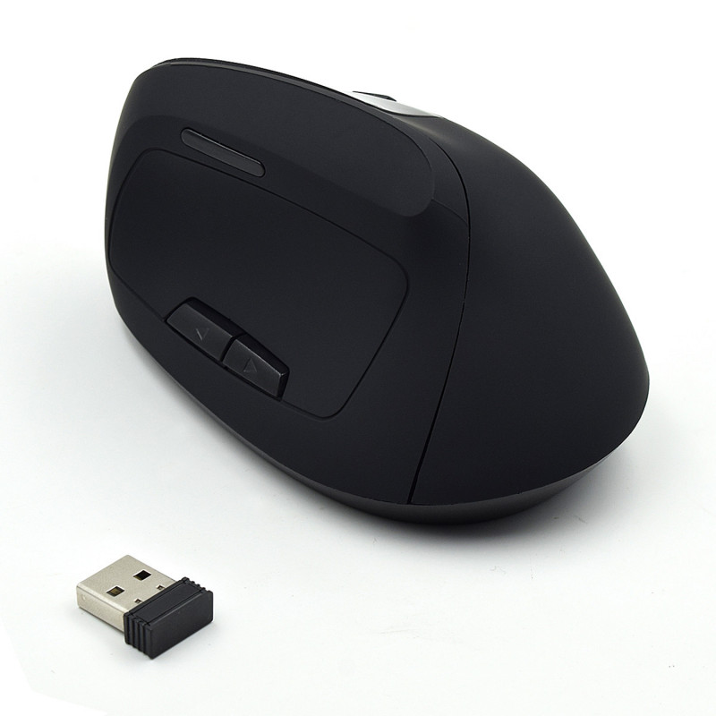 Ewent EW3158 Ratón inalámbrico y ergonómico, mano derecha, RF inalámbrico, 1600 DPI, Negro