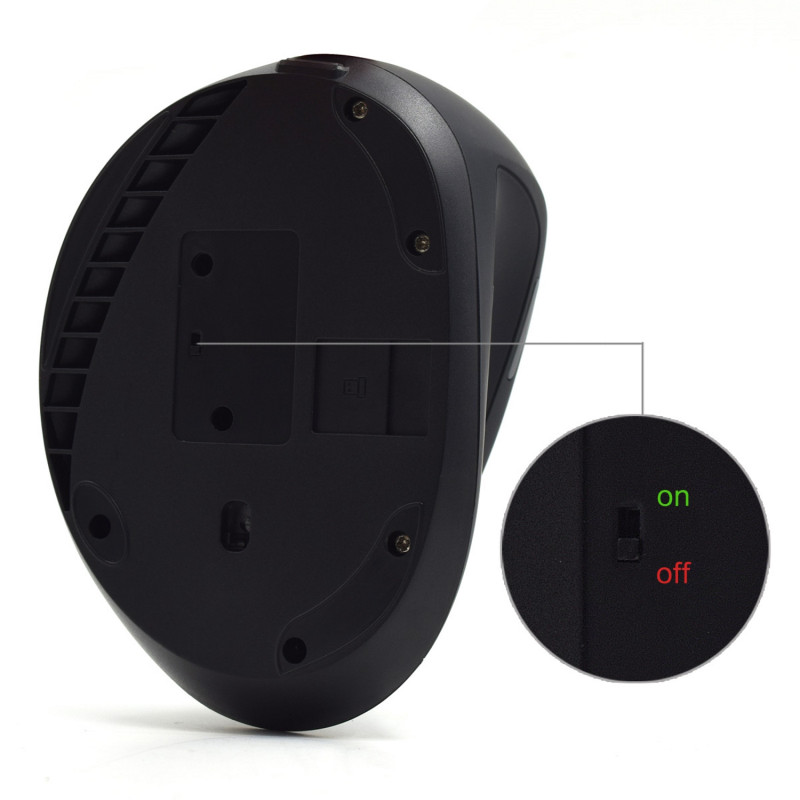 Ewent EW3158 Ratón inalámbrico y ergonómico, mano derecha, RF inalámbrico, 1600 DPI, Negro