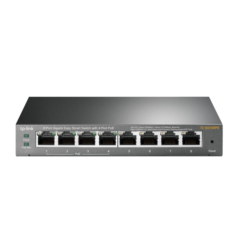 TP-Link TL-SG108PE V2 TL-SG108PE, Gestionado, L2, Gigabit Ethernet (10/100/1000), Energía sobre Ethernet (PoE)