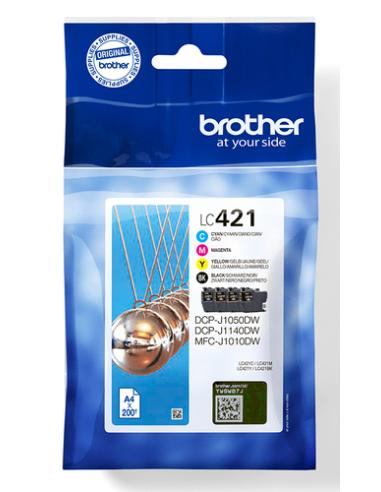 Brother LC421VALDR cartucho de tinta 4 pieza(s) Original Negro, Cian, Magenta, Amarillo