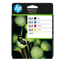 HP N9J73AE Pack de ahorro de 4 cartuchos de tinta original 364 negro/cian/magenta/amarillo, Estándar, Negro, Cian, Magenta,