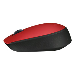 Logitech 910-004641 M171, Ambidextro, Óptico, RF inalámbrico, 1000 DPI, Negro, Rojo
