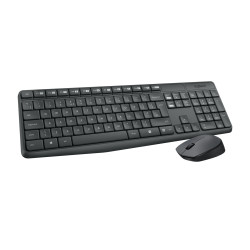 Logitech 920-007919 MK235, Completo (100%), Inalámbrico, RF inalámbrico, QWERTY, Gris, Ratón incluido 2