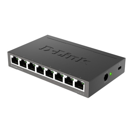 D-Link DGS-108 DGS-108, No administrado, L2, Gigabit Ethernet (10/100/1000), Bidireccional completo (Full duplex), Escritorio