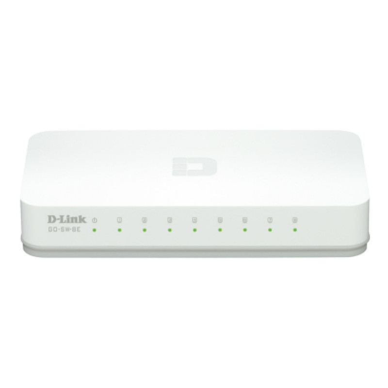 D-Link GO-SW-8E GO-SW-8E, No administrado, Fast Ethernet (10/100), Bidireccional completo (Full duplex)