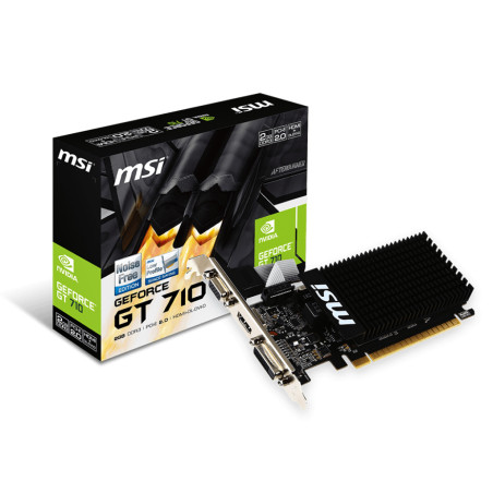 MSI 912-V809-2016 912-V809-2016, GeForce GT 710, 2 GB, GDDR3, 64 bit, 4096 x 2160 Pixeles, PCI Express 2.0