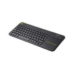 Logitech 920-007137 K400 Plus, Mini, Inalámbrico, RF inalámbrico, QWERTY, Negro