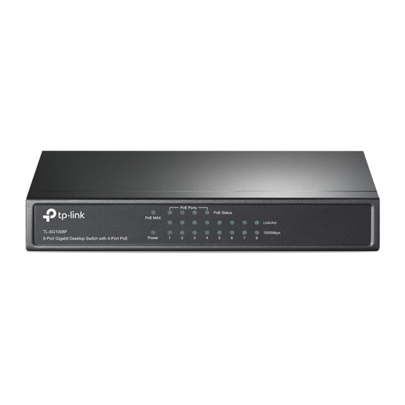 TP-Link TL-SG1008P TL-SG1008P, No administrado, Gigabit Ethernet (10/100/1000), Bidireccional completo (Full duplex), Energía