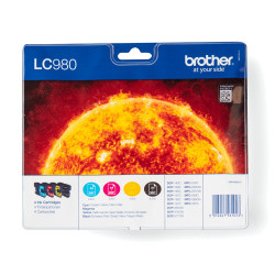 Brother LC980VALBP LC980VALBP, Negro, Cian, Magenta, Amarillo, 4 pieza(s), 300 páginas, 260 páginas, Multipack