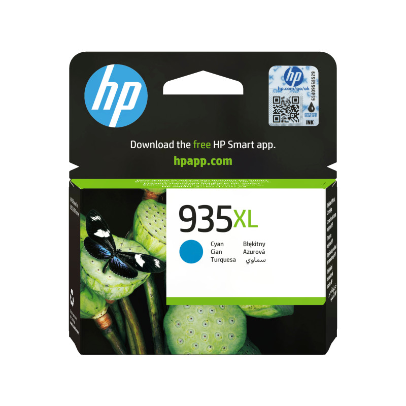 HP C2P24AE Cartucho de tinta original 935XL de alta capacidad cian, Alto, Cian, Tinta a base de pigmentos, 9,5 ml, 1 pieza(s),