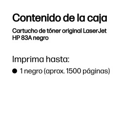 HP CF283A Cartucho de tóner original LaserJet 83A negro, 1500 páginas, Negro, 1 pieza(s) 2