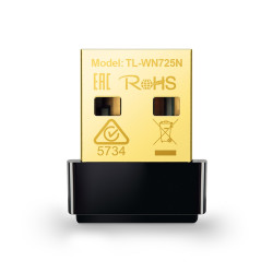 TP-Link TL-WN725N TL-WN725N, Inalámbrico, USB, WLAN, Wi-Fi 4 (802.11n), 150 Mbit/s, Negro